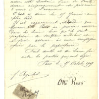 Von Otto Roos am 9. Oktober 1909 in Paris unterzeichneter Mietvertrag (Nachlass Otto Roos, Depositum Riehen Gemeindearchiv)