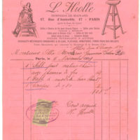 Quittungen für Bildhauerdrehstühle, die Otto Roos am 6. und 30.November 1909 in Paris erworben hat (Nachlass Otto Roos, Depositum Riehen Gemeindearchiv)
