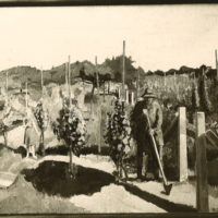 Otto Roos, Garten im Schlipf, 1932. Gemeinde Riehen; als Dauerleihgabe im Restaurant „Landgasthof“ in Riehen. Foto: Album Roos (Nachlass Otto Roos, Depositum Riehen Gemeindearchiv)