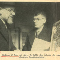 Otto Roos als Jurymitglied der Eidgenössischen Kunstkommission, Aufnahme aus: Der Aufstieg. Illustrierte Familienzeitschrift, 1941 (Nachlass Otto Roos, Depositum Riehen Gemeindearchiv)